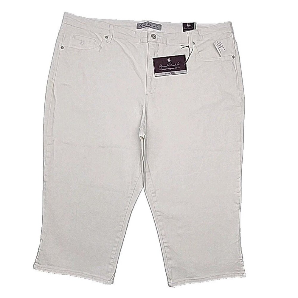 Gloria Vanderbilt Capri Jeans White Amanda Plus Size 20W Stretch Classic Pants